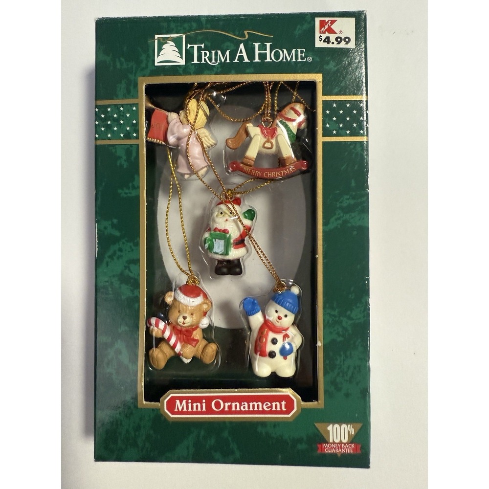 Kmart Vintage Trim A Home Mini Ornament 5 Pack, New Old Stock